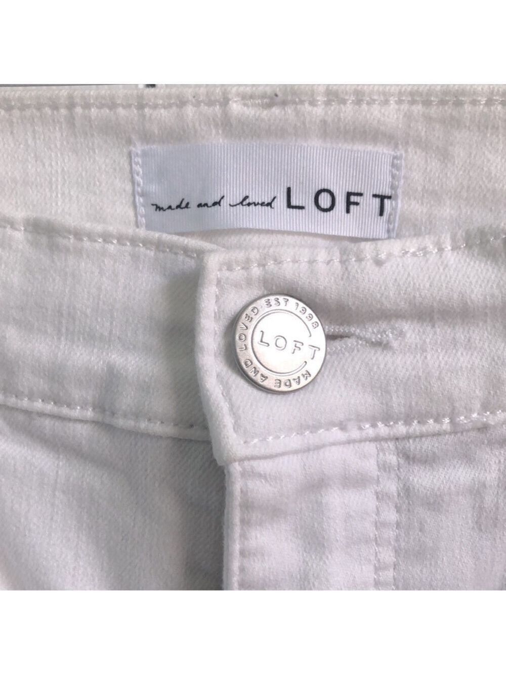 Loft Mid Rise Skinny Jeans in White Size 27 - Picture 3 of 10